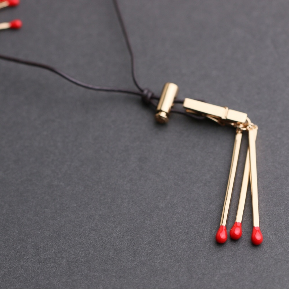Tory Burch Gold and Red Pendant Necklace - Picture 14 of 16